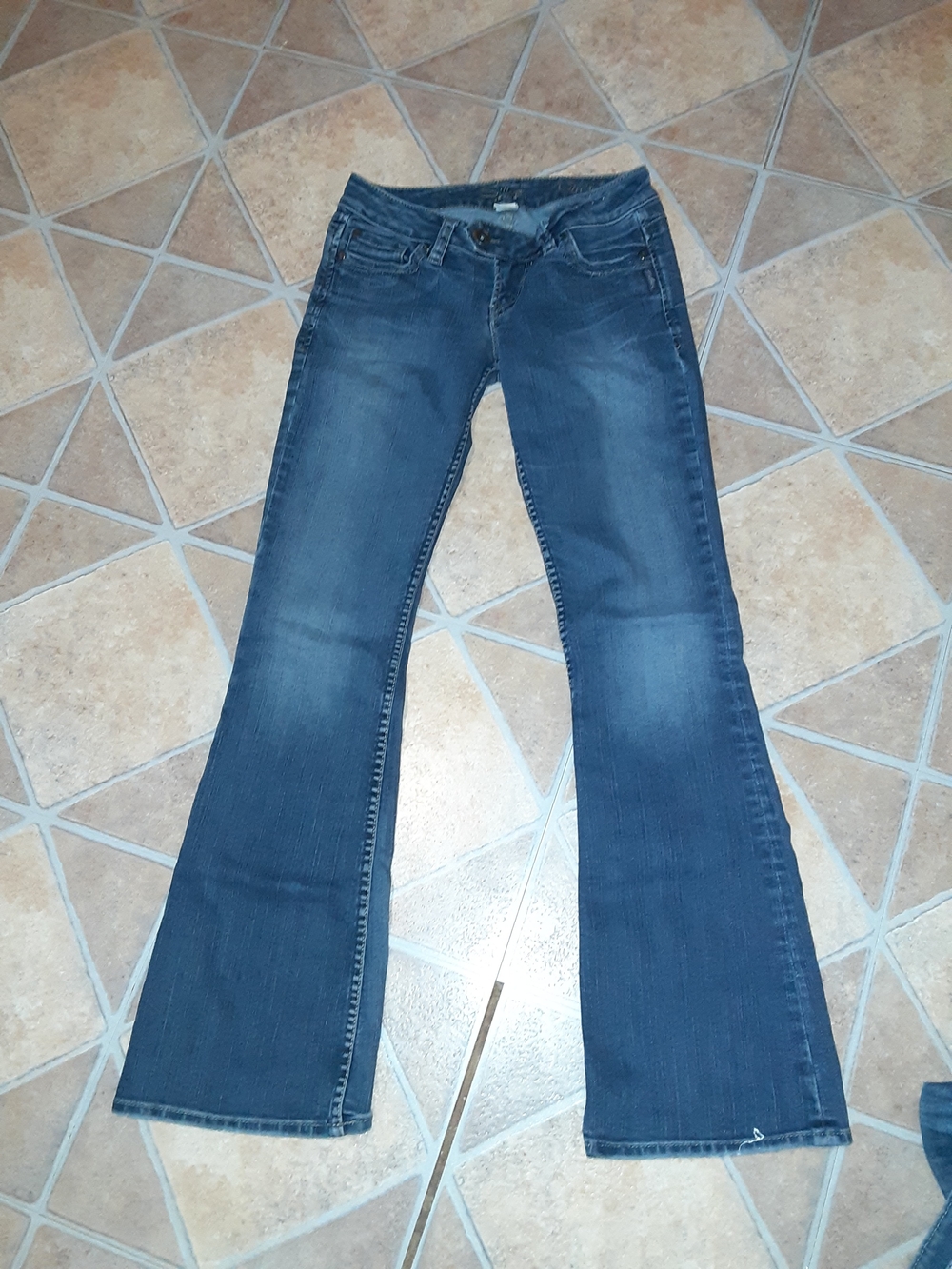 Silver Jeans Dark Blue Flared Wide-Leg Jeans